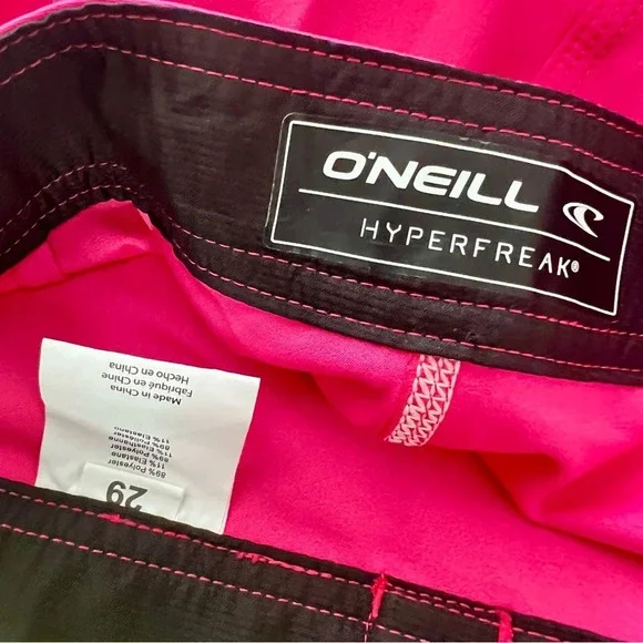NWT O’Neill Hyperfreak Solid Pink Swim Trunk Boardshort Hyperdry Size 29 31 - Picture 4 of 8